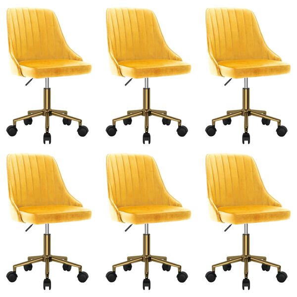 vidaXL drejelige spisebordsstole 6 stk. fl&oslash;jl gul