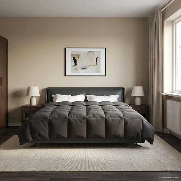 vidaXL Hel&aring;rs dyne Quilting Antracit 200 x 220 cm Mikrofiber