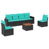 vidaXL sofas&aelig;t til haven 7 dele med hynder polyrattan sort