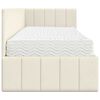vidaXL Hjørnesengramme med Madras med madras 2 pcs Creme Fløjl
