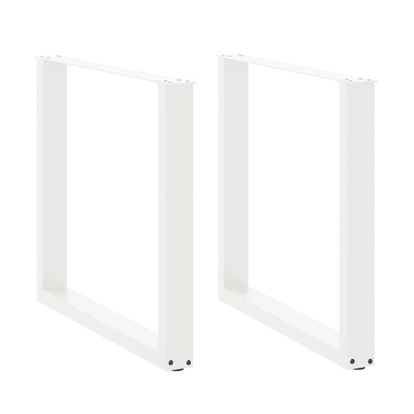 vidaXL spisebordsben U-formet 2 stk. hvid 90 x (72-73) cm stål