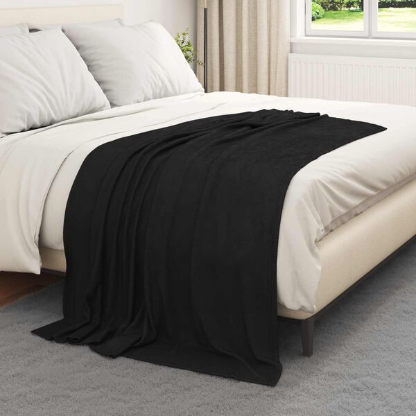 vidaXL Kastet&aelig;pper 24 pcs Sort 170 x 130 cm Fleece