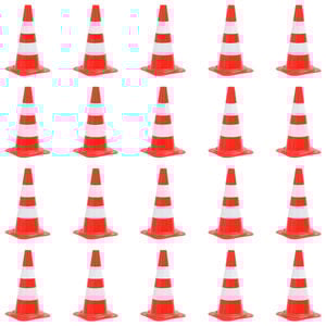 vidaXL reflekterende trafikkegler 20 stk. 50 cm r&oslash;d og hvid