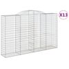 vidaXL buede gabionkurve 13 stk. 300x50x180/200 cm galvaniseret jern
