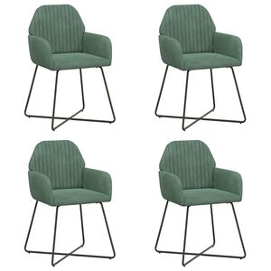 vidaXL Spisestole 4 stk. Fl&oslash;jl Havgr&oslash;n 55 x 50 x 84 cm