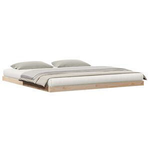 vidaXL Gulvsengramme Naturfarvet 213,5 x 204 x 9 cm Massiv fyrretr&aelig;