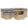 vidaXL sofas&aelig;t til haven 7 dele med hynder polyrattan beige