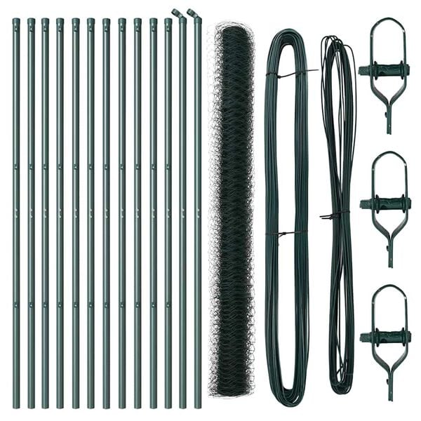 vidaXL Hegnsp&aelig;l Gr&oslash;n 25 x 1,5 m (36 mm mesh) St&aring;l