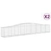 vidaXL buede gabionkurve 2 stk. 400x50x60/80 cm galvaniseret jern