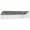 vidaXL H&oslash;nsebur 4 stk. S&oslash;lv 800 x 200 x 200 cm Galvaniseret st&aring;l