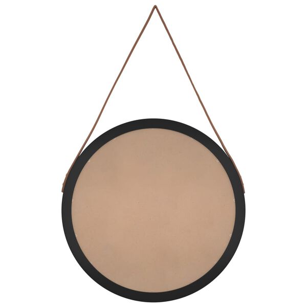vidaXL v&aelig;gspejl med strop &Oslash; 55 cm sort