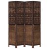 vidaXL rumdeler 4 paneler massivt kejsertræ mørkebrun