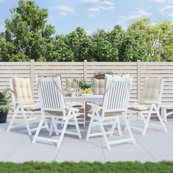 vidaXL stolehynder m. høj ryg 6 stk. oxfordstof cremefarvet