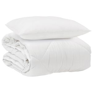 vidaXL &Aring;rsd&aelig;kkende Dyne med pude 2 pcs Hvid Microfiber