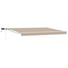 vidaXL Manuel markise-ramme med LED-lys Beige og hvid 4 &times; 3 m