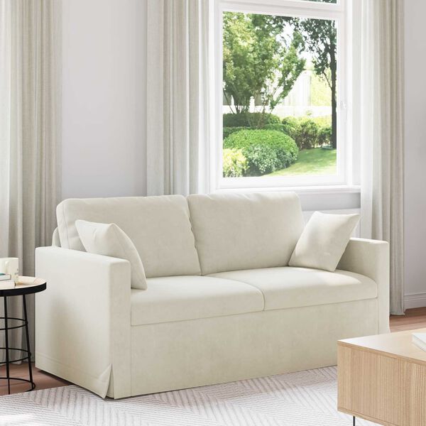 vidaXL Sofa Creme 158 x 78 x 80 cm Fl&oslash;jl