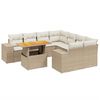 vidaXL sofas&aelig;t til haven 9 dele med hynder polyrattan beige