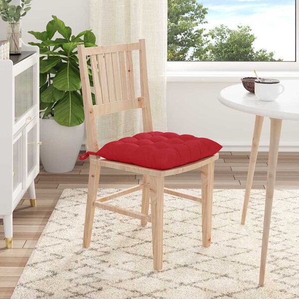 vidaXL S&aelig;depuder 4 pcs R&oslash;d 40 x 40 x 6 cm Stof