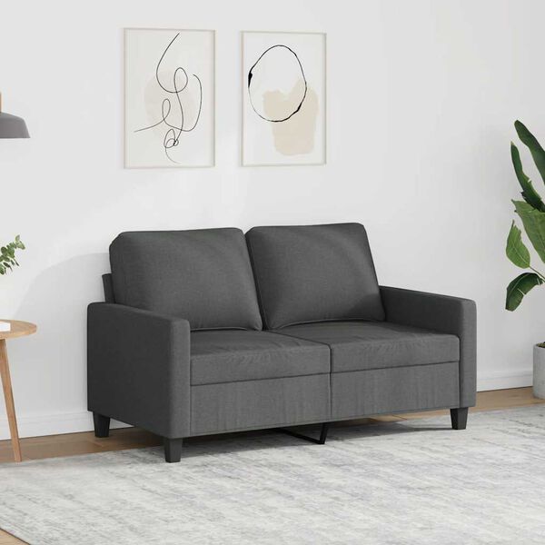 vidaXL 2-personers sofa 120 cm stof m&oslash;rkegr&aring;