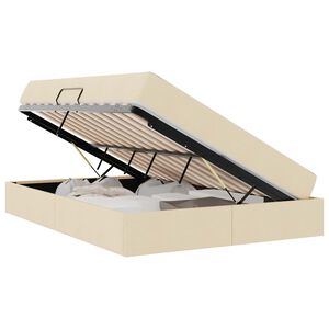 vidaXL Seng med opbevaring og madras Creme 140 x 200 cm Polyester