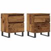 vidaXL sengeborde 2 stk. 40x35x50 cm konstrueret tr&aelig; antikt tr&aelig;