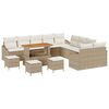 vidaXL Havesofa S&aelig;t med pude med opbevaring 13 pcs Beige Poly rattan