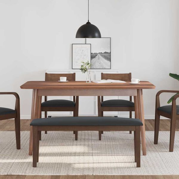 vidaXL bænk 110 cm massivt gummitræ brun