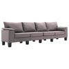 vidaXL Sofa Gr&aring;brun 4-personers Stof