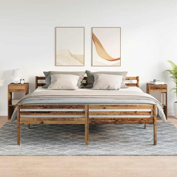 vidaXL sengeborde med skuffe 2 stk. 35x34x66,5 cm antikt tr&aelig;