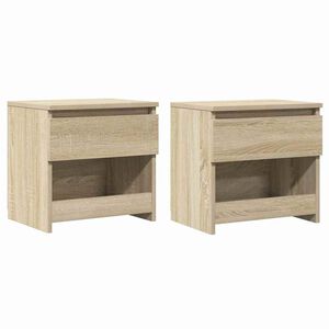 vidaXL sengeborde 2 stk. 40x30x39 cm konstrueret tr&aelig; sonoma-eg