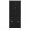 vidaXL Highboard med skuffe Sort eg 69,5 x 34 x 180 cm Konstrueret tr&aelig;