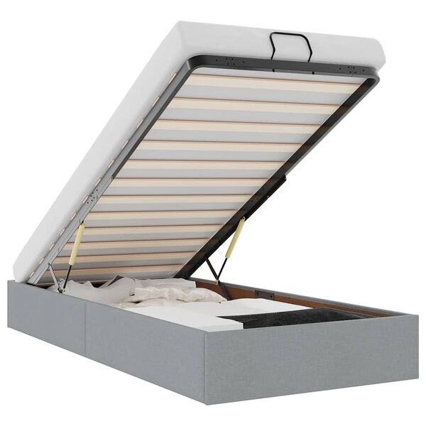 vidaXL osmannisk sengeramme uden madras 80x200 cm stof lysegrå