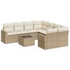 vidaXL sofas&aelig;t til haven 9 dele med hynder polyrattan beige