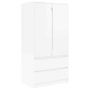vidaXL Garderobeskab H&oslash;jglans Hvid 79,5 x 49 x 156 cm Konstrueret tr&aelig;