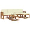 vidaXL Udend&oslash;rs sofagruppe 6 pcs Naturlig og Fl&oslash;de Massivt Akacietr&aelig;