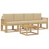 vidaXL Udend&oslash;rs sofagruppe med pude 5 pcs Hvid og Beige