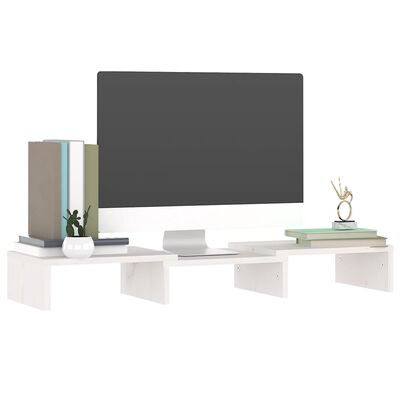 vidaXL skærmstander 60x24x10,5 cm massivt fyrretræ hvid