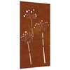 vidaXL udend&oslash;rs v&aelig;gdekoration 105x55 cm blomsterdesign cortenst&aring;l