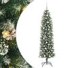 vidaXL Kunstigt slankt juletr&aelig; Gr&oslash;n og Hvid 180 cm