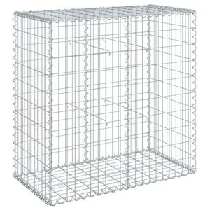 vidaXL gabionkurv med cover 100x50x100 cm galvaniseret jern