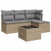 vidaXL sofas&aelig;t til haven 5 dele med hynder polyrattan beige