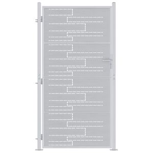 vidaXL Haveport 85 x 196 cm Rustfrit st&aring;l S&oslash;lv L&aring;ses