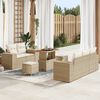 vidaXL Havesofa Sæt med pude 8 pcs Beige polyrattan