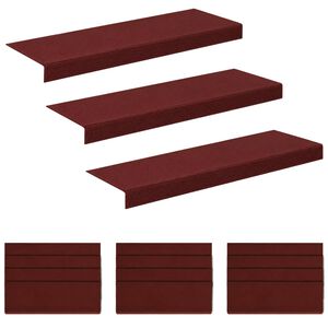 vidaXL Trinm&aring;tter 15 stk. 65 x 21 x 4 cm Bordeaux Polyester