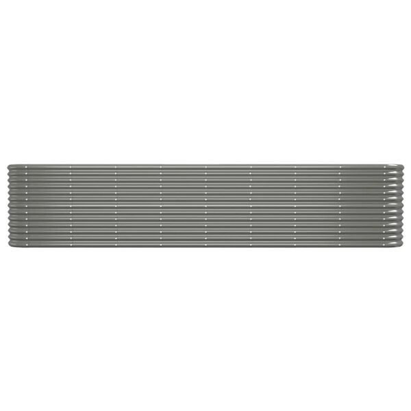 vidaXL plantekasse 332x40x68 cm galvaniseret stål grå