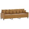 vidaXL 3-personers sofa med fodskammel 210 cm velour brun