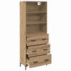 vidaXL Highboard Artisan Egetr&aelig; 69,5 x 34 x 180 cm Konstrueret tr&aelig;