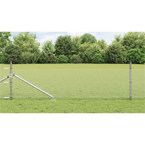 vidaXL Hegnsp&aelig;l S&oslash;lv 50 x 0,5 m (13 mm net) St&aring;l