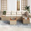 vidaXL Havesofa S&aelig;t med pude 6 pcs Beige Poly rattan