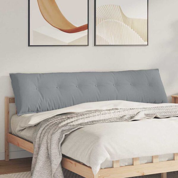 vidaXL Rygpude Lysegr&aring; 200 x 19 x 50 cm Stof